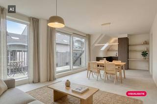 Laatste appartementen te koop!<br /><br />Dit afgewerkt nieuwbouwappartement met 2 slaapkamers is te koop op de tweede verdieping in residentie Albert &amp; Jerome in het centrum van Desselgem. Het appartement werd volledig kwalitatief afgewerkt en geniet van een aangename terras van 11m² en ruime zolder toegankelijk via de nachthal. <br /><br />INDELING<br />inkomhal - berging - woonkamer met open keuken - terras - nachthal - apart toilet - kamer 1 - kamer 2 - badkamer<br /><br />Er zijn bovengrondse autostaanplaatsen, garageboxen en fietsenbergingen te koop. <br /><br />Mogelijk tot aankoop aan 6% btw! <br /><br />Residentie Albert &amp; Jerome is een nieuwbouwproject op centrale ligging, (Liebaardstraat 180-206) te Desselgem bestaande uit 22 energiezuinige appartementen en een handelsruimte. Elke unit zal verwarmd worden met een warmtepomp (geothermie). Deze appartementen zijn een ideale investering door hun ligging en de oppervlaktes!<br /><br />Disclaimer: De AI-visualisaties zijn bedoeld als inspiratie. Er werd geen rekening gehouden met technische specificaties, stedenbouwkundige voorschriften of de concrete mogelijkheden tot realisatie. <br /><br />Deze AI-visualisaties zijn bedoeld als inspiratie. Er werd geen rekening gehouden met technische specificaties, stedenbouwkundige voorschriften of de concrete mogelijkheden tot realisatie.