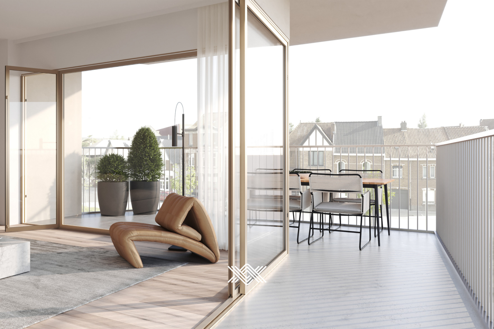 Hoekappartement met terras en verbluffend zicht over de Leie - foto 3