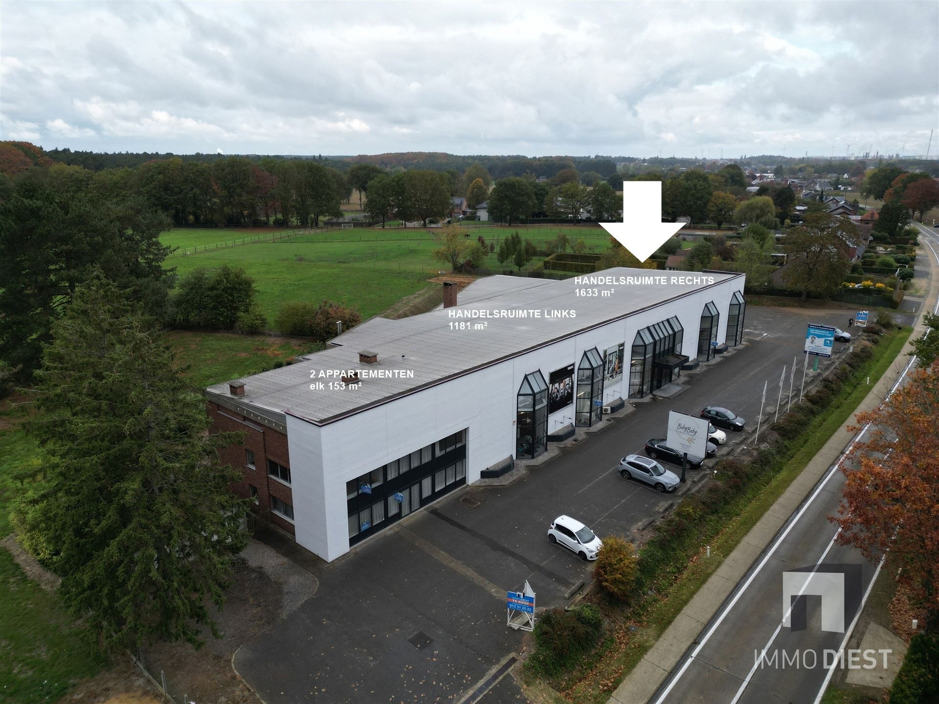 Handelspand van 1181m2 met ruime parking langs verbindingsweg - foto 1