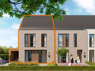 Moderne halfopen <strong><span>energiezuinige woning </span></strong>(<span>375 m²) </span>met 3 slaapkamers, een fietsenberging, carport en een tuin met west-oriëntatie. <br />Op het gelijkvloers vind je de inkomhal met apart gastentoilet, leefruimte en keuken. Op de eerste verdieping vind je 3 slpk., een berging, aparte toilet en badkamer. De zolder kan optioneel worden afgewerkt.<br /><br />Meer info? Contacteer ons via 03 808 27 82 of info@matexi.be<br /> 