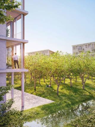 Dit energiezuinige doorzonappartement is ruim, licht en wordt volledig naar wens afgewerkt. Het beschikt over hoge plafonds, 2 slaapkamers,...
