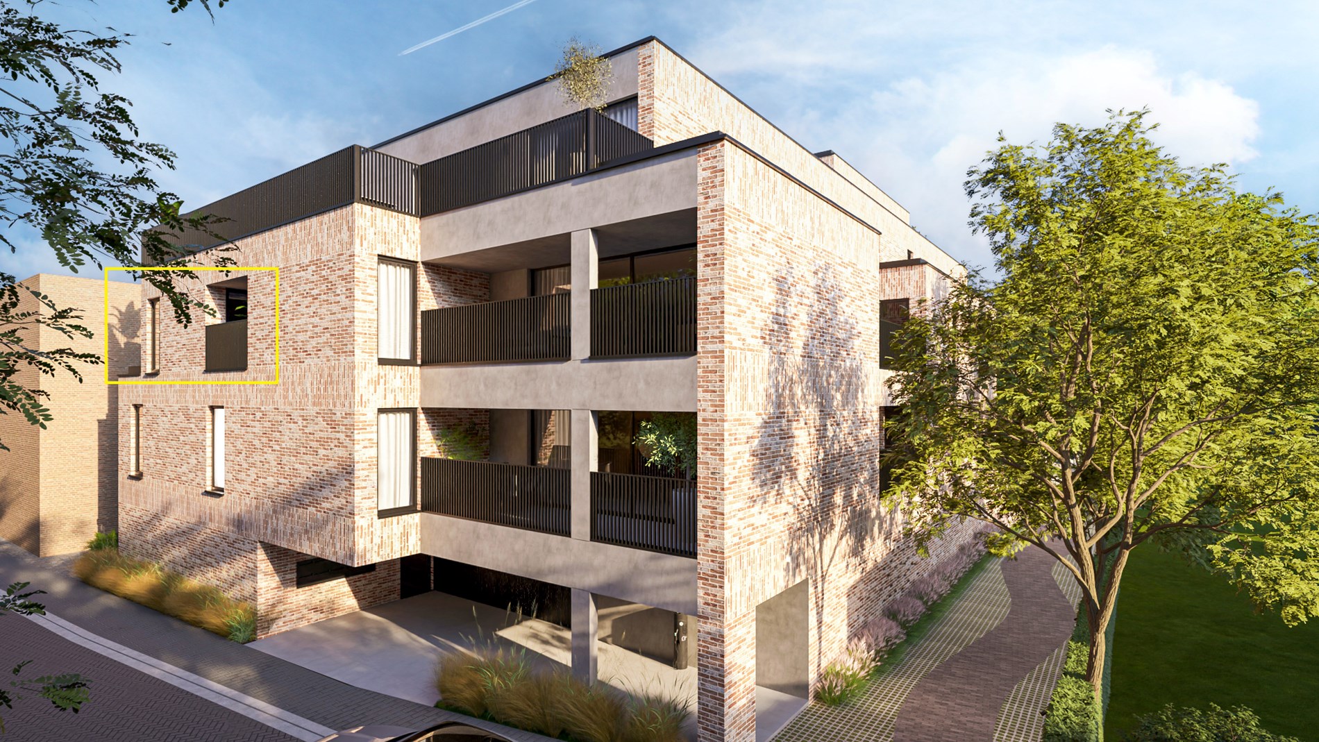 Nieuwbouwappartement met 2 slaapkamers en ruim terras uitgevend op de binnentuin, in res. De Motte, vlakbij het centrum van Hoeselt - foto 3