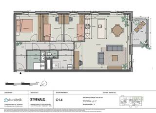 Dit appartement maakt deel uit van het nieuwe woonproject Residentie Flora.<br />Mooi energiezuinig ruim appartement C 1.4  ( = 110m²) gelegen op de 1ste verdieping met zuidwest gericht terras.<br />Inkomhal, apart wc, lichtrijke living met open keuken voorzien van ingebouwde toestellen, bureauhoek, ruime berging, 3 slpks en badkamer met dubbele wastafel en douche.<br />Volledige en nog vrij te kiezen binnenafwerking tot en met de laminaat in de slpks. <br />Uiterst energiezuinig ( E9 = A-Label ) dankzij zonnepanelen ( energiedelen) , warmtepomp met vloerverwarming(+koeling) en ventilatiesysteem D.<br />Ondergrondse staanplaatsen welke mee dienen aangekocht te worden.<br />Fietsenstalling en lift zijn voorzien. <br />Prijs excl. aankoopkosten en btw. 6% btw mogelijk, ook voor investeerders bij 15-jarige verhuur!<br /><br />Meer info via 09 280 60 60 of info@durabrik.be.<br /><br />Download de brochure op https://www.durabrik.be/nl/nieuwbouwprojecten/boortmeerbeek-wespelaarsebaan <br /><br />* Beelden en oppervlaktes zijn indicatief.<br /><br /> 