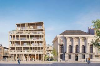 Dit drieslaapkamerappartement van 128 m² is gelegen op het tweede verdiep en de indeling is als volgt: een inkomhal met plaats voor een vestiairekast, een lichtrijke woonkamer met open keuken, een praktische berging, een afzonderlijk toilet, drie slaapkamers en twee badkamers. Het terras heeft een oppervlakte van 21,8 m², is zuidwestelijk georiënteerd en kijkt uit over de Markt. <br /><br />Dit appartement bevindt zich in Stadshove, een nieuwe en hedendaagse woonplek gelegen pal in de kern van de Stad Deinze. Gelegen te midden de Markt van Deinze, combineert Stadshove haar zeer centrale ligging met een hoogwaardige, tijdloze architectuur met alle hedendaagse wooncomfort. Het is de ideale keuze voor wie comfortabel, energiezuinig en standingvol wil wonen vlakbij alle voorzieningen. De appartementen binnen Stadshove zijn ontworpen met zeer veel aandacht voor uiteenlopende woonwensen. Sommige bieden een prachtig uitzicht op de levendige Markt, terwijl andere zich richten op de rust van de binnentuin en het karaktervolle oude Stadhuis. <br /><br />Met zijn combinatie van een hedendaagse architectuur, hoogwaardige afwerking, zorgvuldig uitgedachte indelingen, future-proof technieken en een absolute topligging is Stadshove een nieuwbouwproject voor de bevoorrechte koper. Het belooft niet alleen een aangename woonplek te zijn, maar ook een nieuwe blikvanger op de Markt van Deinze.