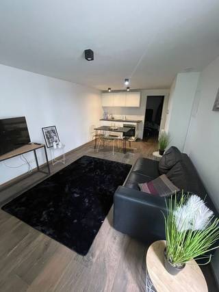 Cosy gemeubeld appartement op gelijkvloerse verdieping van een totaal gerenoveerd gebouw.Ruime en lichtrijke woonkamer op parketvloer. Ingerichte...