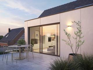 AANKOOP AAN 6% MOGELIJK – OOK VOOR INVESTEERDERS/VERHUUR !<br /><br />Gunstig en centraal gelegen kleinschalig nieuwbouwproject, in het hart van Kapellen op een rustige ligging, aan het marktplein, invalswegen en openbaar vervoer. <br />Het halfopen gebouw met lift bevindt zich op een ideaal ZW georienteerd perceel van ca 1065m² en omvat 5 appartementen met een mix van oppervlaktes en één of tweeslaapkamerappartementen, allen voorzien van terras en/of buitenruimte. <br /><br />Achteraan op het terrein is er plek onder de carports voor het stallen van wagens en is er nog een gemeenschappelijke afval-en fietsenberging.<br /><br />De ontwikkelaar met 50 jaar ervaring op de teller garandeert een volledig en hoogwaardig afgewerkt BEN gebouw, voorzien van vloerverwarming d.m.v. warmtepomptechnologie, ventilatiesysteem, zonnepanelen en regenwaterrecuperatie. <br />Ruime afwerkingsbudgetten voor vloeren, keuken en badkamer voorzien!<br /><br />Appartement 0.2<br /><br />Ruim gelijkvloersappartement van 103m² met twee slaapkamers, tuin en terras.<br />Op het gelijkvloers rechts gesitueerd hebben we centraal de inkomhal, die het dag-van het nachtgedeelte scheidt, de goed uitgeruste badkamer met apart toilet en de twee ruime slaapkamers. <br />Het halfopen karakter garandeert meer lichtinval in zowel de slaapkamer als de royale leefruimte met open keuken die toegang biedt tot het zonovergoten terras en privatieve tuin.<br />Verder nog een praktische berging.<br />Carport mee aan te kopen aan € 25.000,00.