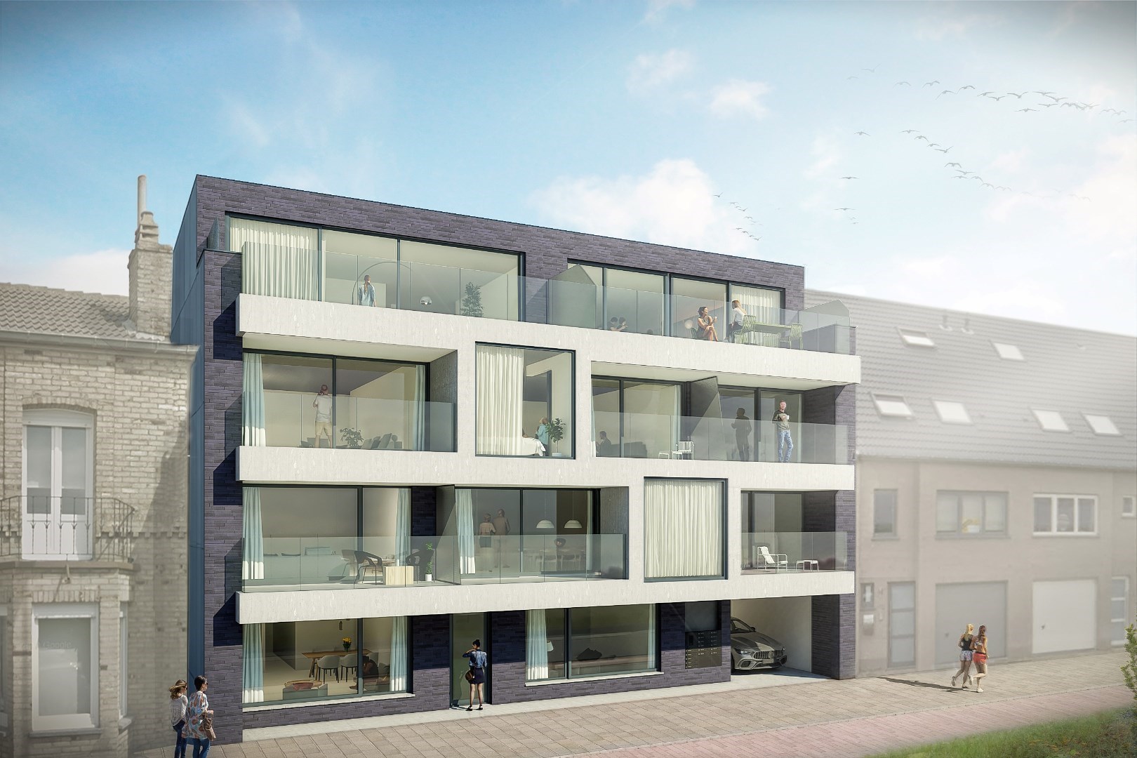 Autostandplaats gelegen In het nieuwbouwproject 'Alfredo' langs de Polderstraat te Bredene - foto 1