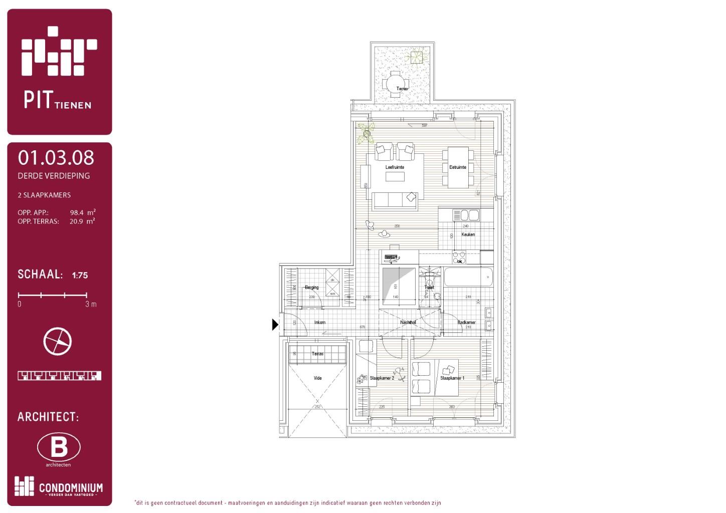 Appartement te koop in Tienen met 2 slaapkamers - foto 1
