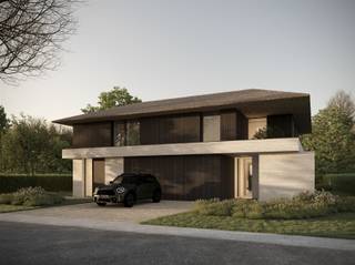 Twee voldoende ruime woningen die gezelligheid en sfeer uitstralen.Wat gebouwd wordt moet mooi zijn. Twee-onder-één-dak woningen met karaktervolle elementen. Een intieme leefomgeving en comfortabele elegantie.Architectuur en afwerking.Ontworpen door gekend bureau CAS architecten. Een divers en dynamisch bureau dat staat voor architectuur waarbij vorm, context en beleving hand in hand gaan. Op zoek naar balans en juiste verhoudingen zijn ruimtegevoel, lichtinval en doorzichten essentieel.In samenwerking met onze vaste aannemers zullen exterieur en interieur zij aan zij gaan. Door steeds onze lat hoog te leggen ligt onze ‘standaard’ boven standaard. De focus leggen we op een hoge woonkwaliteit met een uitzonderlijke afwerkingsgraad, van een totaal afgewerkte oprit met aangelegde tuin tot het stenen blad op jouw keukenaanrecht. Het bosrijke Haasdonk.Gelegen in dé Stuurstraat met verschillende delicatessezaken, winkels, scholen en sportgelegenheden, wandel- en fietsroutes op zeer korte afstand. Een uitstekende bereikbaarheid naar Gent en Antwerpen via de E17.Gezelligheid en sfeer.Karaktervolle architectuur in een intieme leefomgeving. U betreedt woning lot 12 via het organische aangelegd toegangspad. Logischerwijs komt u terecht in de inkomhal met gastentoilet en vestiairemogelijkheden. De berging en inpandige garage zijn voldoende ruim en bieden heel wat opslagruimte. Eens in de open keuken en eetplaats heeft u zicht op de zijtuin. Een zeer open keukenruimte die u met de nodige eigenheid kan ontwerpen. De zitruimte heeft zicht op de groene achtertuin die toegankelijk is via kamerhoge raampartijen. Rustig en comfortabel.De nachthal op de eerste verdieping geeft toegang tot zes verschillende ruimtes. Vier fijne slaapkamers, waarvan één master bedroom met directe toegang naar de private badkamer. Verder is er nog een tweede badkamer en een apart toilet. Duurzaam en energie-efficiënt wonen.Twee woningen uitgerust met verschillende moderne technieken met het oog op de toekomst. Beide woningen worden uitgerust met een lucht-water warmtepomp, vloerverwarming en koeling, een ventilatiesysteem type D en zonnepanelen.Oor naar het ganse verhaal van Project Two-H? Spreek af met de gepassioneerde bestuurder om de plannen, de alleszeggende maquette en het lastenboek in te kijken. info@dmbuild.be+32 (0)473 37 05 69www.dmbuild.be