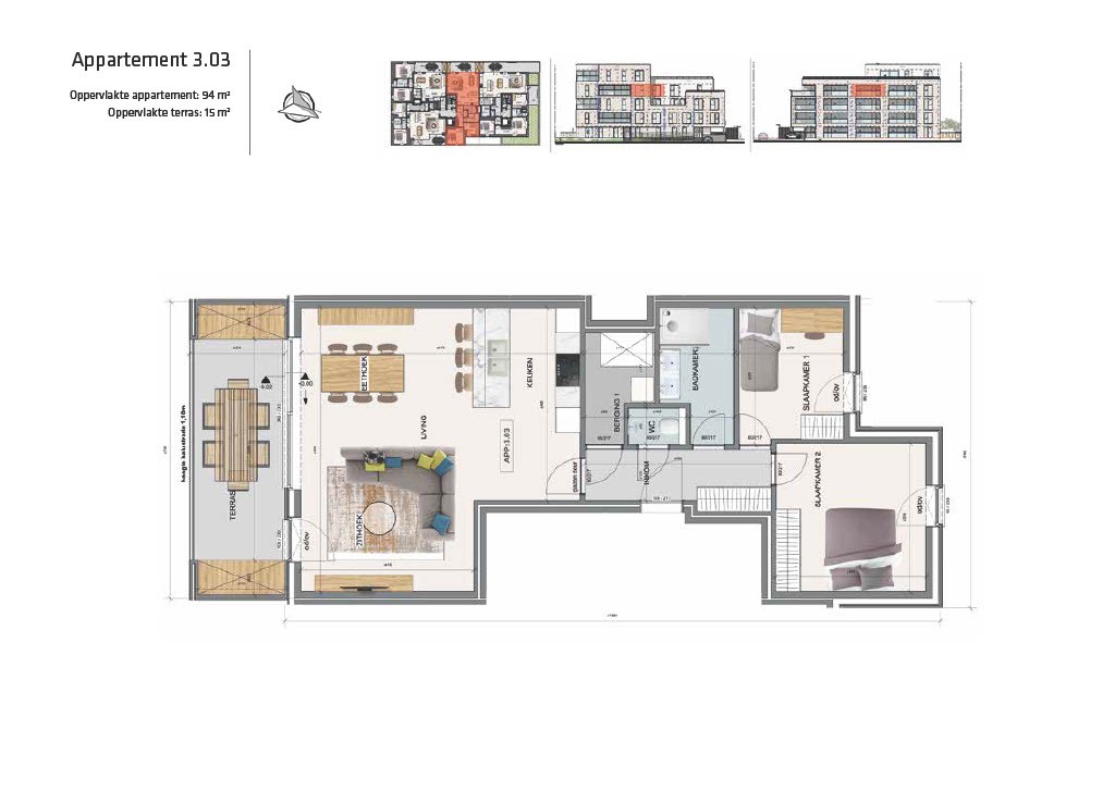 Appartement te koop in Wondelgem met 2 slaapkamers - foto 1