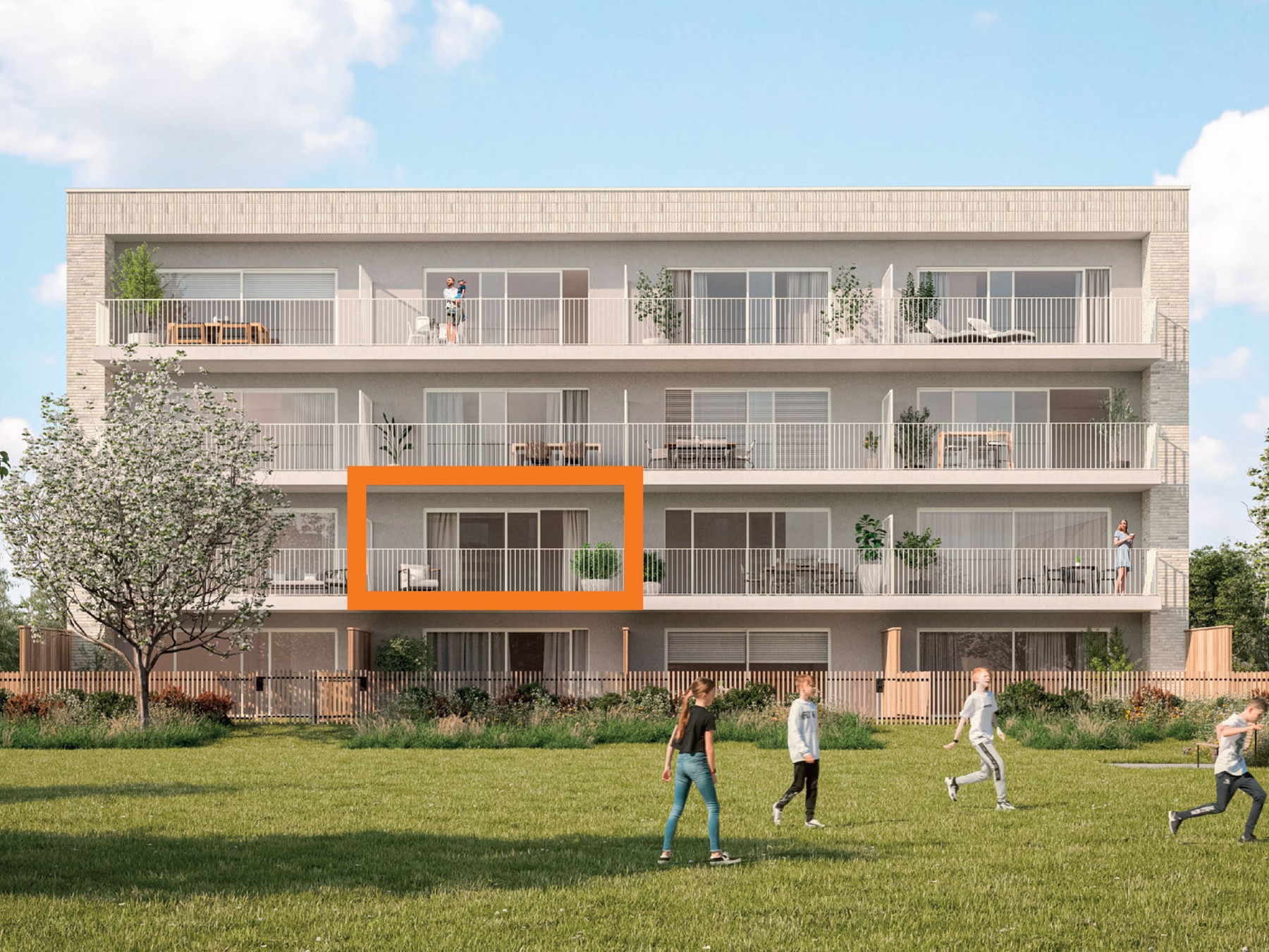 Lot 55 App 1.B1 Appartement met 2 slaapkamers & 15 m² terras (89 m²) - foto 1