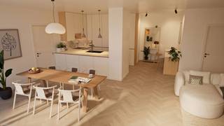🏡 ATELIER POST – Ruim gelijkvloers appartement met tuin in het hart van Kasterlee.<br /><br />In het karaktervolle ATELIER POST, het voormalige postkantoor van Kasterlee, bevindt zich dit prachtige gelijkvloerse appartement met een bewoonbare oppervlakte van 119 m² en een privatieve tuin met terras van 28,28 m².<br /><br />Het appartement maakt deel uit van een exclusief en kleinschalig renovatieproject met slechts vijf stijlvolle wooneenheden, waar authenticiteit, comfort en kwaliteit centraal staan.<br />Het pand wordt volledig vernieuwd met duurzame materialen en een hoogwaardige afwerkingsgraad. Zowel de slaapkamers, berging, vestiaire, badkamer als keuken worden uitgerust met maatwerk interieurkasten van topkwaliteit. Geen standaardbudgetten, maar een verfijnde afwerking met oog voor detail, inclusief visgraatvloer in het hele appartement.<br /><br />De ruime leefruimte met open keuken zorgt voor een aangenaam wooncomfort en geeft rechtstreeks toegang tot het terras en de privatieve tuin – een heerlijke plek om in alle rust te genieten.<br />Daarnaast beschikt het appartement over vloerverwarming, zonnepanelen, een HR+ gasketel en een eigen parkeerplaats.<br /><br />Troeven van dit appartement:<br />-Gelijkvloers appartement van 119 m²<br />-Privatieve tuin met terras (28,28 m²)<br />-Twee slaapkamers met ingemaakte kasten<br />-Volledig op maat afgewerkte keuken, badkamer en vestiaire<br />-Visgraatvloer in het hele appartement<br />-Vloerverwarming en zonnepanelen<br />-Energiezuinige installatie met HR+ gasketel<br />-Eigen parkeerplaats inbegrepen<br />-Onderdeel van een kleinschalig project met slechts vijf appartementen<br />-Verkoop onder registratierecht (geen btw)<br /><br />EPC nog niet beschikbaar – gebouw in opbouw<br /><br />ATELIER POST biedt de charme van een historisch pand, gecombineerd met de kwaliteit en het wooncomfort van vandaag.<br />Een uniek gelijkvloers appartement op een toplocatie in het dorpshart van Kasterlee – ideaal voor wie houdt van stijlvol, praktisch en duurzaam wonen met een vleugje geschiedenis.<br /><br />✨ ATELIER POST – van postkantoor tot persoonlijk thuis.