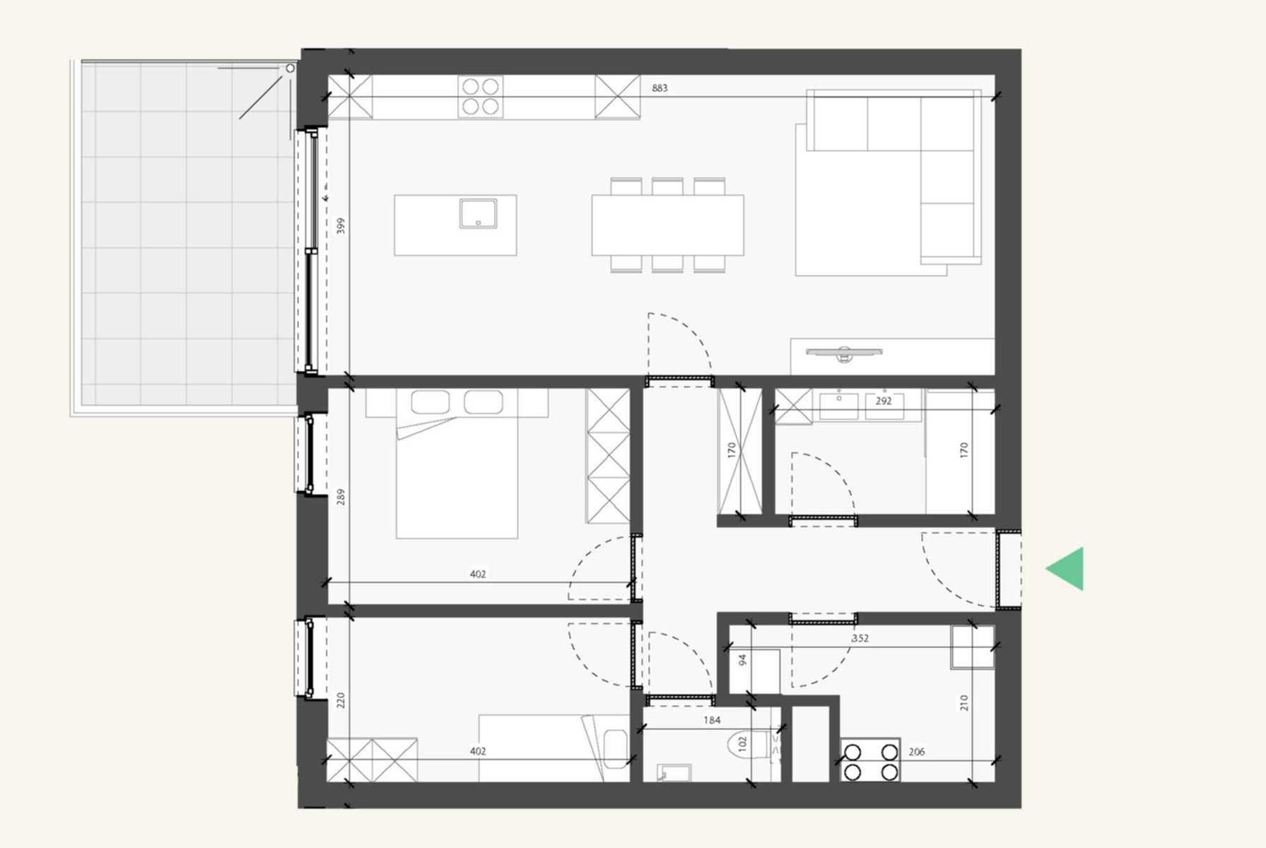 2.5 Appartement op de 2de verdieping met 2 slaapkamers - foto 4
