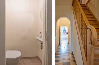 Deze ruime, instapklare woning is gelegen pal in het centrum van Stabroek. Winkels, scholen en het openbaar vervoer kan u allemaal terugvinden op wandelafstand. U komt de woning binnen via de inkomhal, die meteen toegang verleent tot de ruime en lichte woonkamer. Verder heeft u op het gelijkvloers nog een gezellige keuken en apart toilet. Op de eerste verdieping beschikt de woning over 3 slaapkamers en een badkamer. Via het luik in de nachthal bereikt u de ruime zolder, die perfect omgebouwd kan worden tot een 4de slaapkamer. Verder is er nog een praktische kelderberging aanwezig, waarin u heel wat materiaal kan stockeren. Het perceel heeft een totale oppervlakte van 190m². De noordwest georiënteerde tuin is een heerlijk plekje om van de buitenlucht te genieten. De woning beschikt over een garage, dewelke makkelijk te bereiken is via de zij-ingang van de woning. 