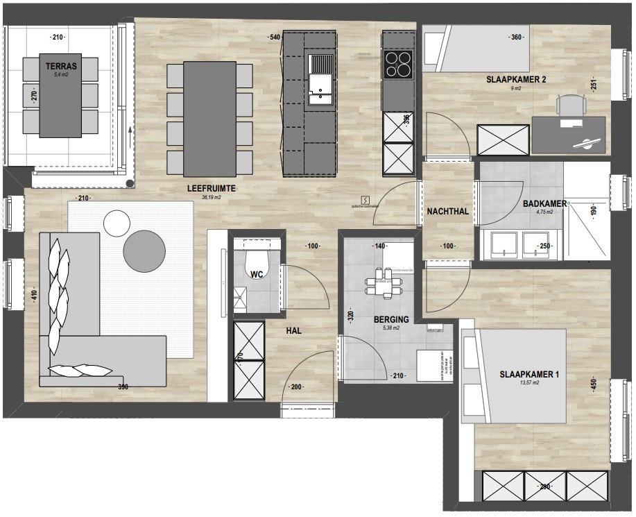 Gelijkvloers 2-slaapkamerappartement A001 - foto 4