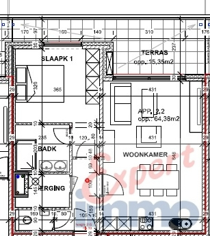 2de verdieping stijlvol appartement (1 slpk) met garage in Residentie Monique, Desselgem, TE HUUR via EXPERT-IMMO - photo 5