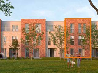 Deze gesloten bebouwing met een grondoppervlakte van 140m² combineert efficiënt ruimtegebruik met hedendaags wooncomfort. Op het gelijkvloers vind je een open leefruimte met keuken, een berging en een apart toilet. De eerste verdieping beschikt over drie slaapkamers, een ingerichte badkamer, een berging en een apart toilet. De tweede verdieping heeft een ruime slaapkamer met dressing, een berging en een tweede optionele badkamer. Geïnteresseerd? Neem contact op via 03 808 43 94 of info@matexi.be.<br /> 