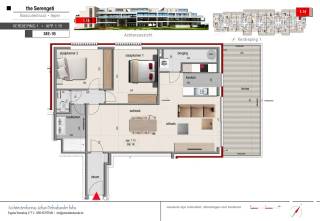Dit appartement op de eerste verdieping biedt 92,99m² bewoonbare oppervlakte en een terras van 20,67m². Daarnaast kan er nog een garage of...