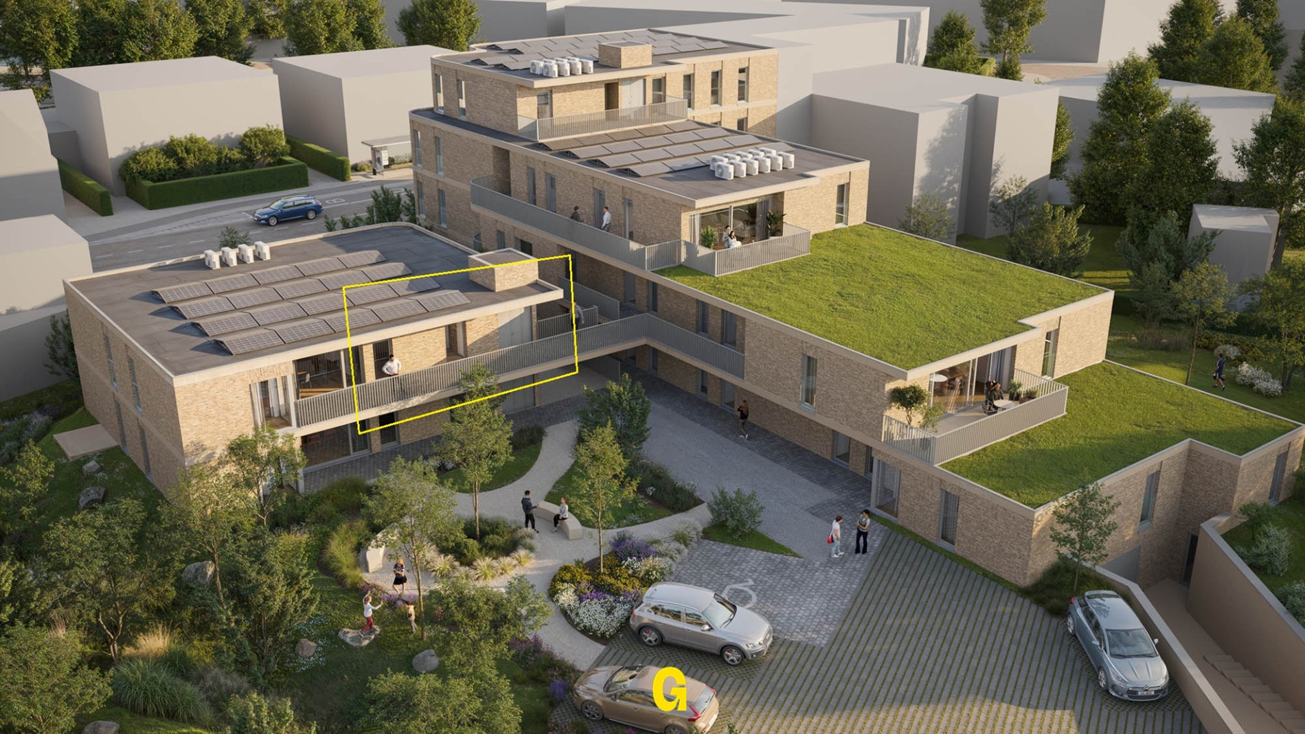 Nieuwbouwappartement op de 1ste verdieping met 2 slaapkamers en zuidgericht terras in res. de Boomgaard vlakbij het centrum van Hoeselt - foto 1
