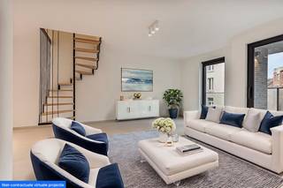 Het duplex appartement met 3 slaapkamers gelegen in een nieuwbouw project met 3 andere wooneenheden - Koekelberg.Ontworpen met de grootste zorg voor gebruiksgemak en kwaliteit van materialen. Beantwoordend aan de laatste energieprestaties dankzij tripel en dubbel glas - Viessmann - vloerverwarming, aanwezigheid van zonnepanelen voor de gemeenschappelijke delen, ...Voor het appartement werd er gekozen voor hoogwaardige toestellen en afwerkingen doorheen het gebouw bieden u een zorgeloos bezit als koper!Op een steenworp van het centrum, Simonis (Metro 2 en 6) + Bus en Tram, Leopold 2 Laan, Elisabethpark, Place Henri Vanhuffel, en alle toegangswegen vlakbij. - Koekelberg.Dit gebouw biedt 3 mooie en goed georiënteerde appartementen, sommigen met balkon, anderen met terras. De afwerkingen zijn duurzaam en kwaliteitsvol. (Miele, Viessmann, AEG, Zanussi, ...) - geblindeerde voordeur, videophone, ...Het appartement van jouw keuze kan worden afgewerkt rekening houdend met jouw wensen.Ondergrondse parking met laadpalen te koop -Kelders zijn inbegrepen.Verkoop onder splitsing van registratierechten op het perceel en BTW van 21% op de constructie. Dit appartement bestaat uit een ruime leefruimte met veel lichtinval met ingerichte open keuken en toegang tot het privatief terras/balkon, 3 slaapkamers, master en-suite, met eigen bad- of douchekamer. Gelieve contact op te nemen met kristof.jonckers@dewaele.com of 02 223 23 23 voor meer info of een bezoek ter plaatse.