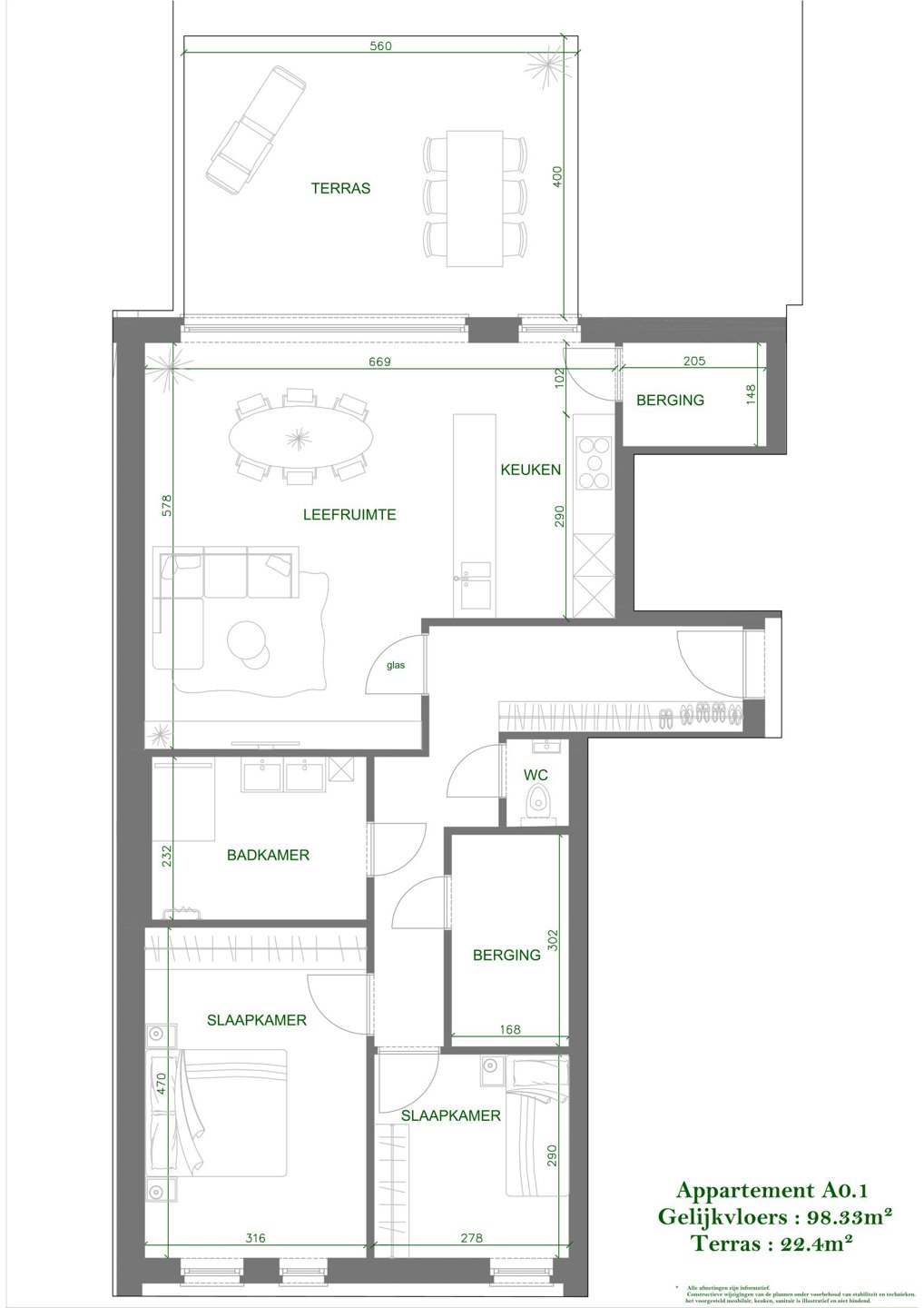 Mechelen gelijkvloers appartement A0.1 - foto 2
