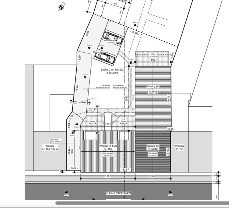 VERGUND PROJECT: 4 woningen met achterliggende staanplaatsen - foto 4