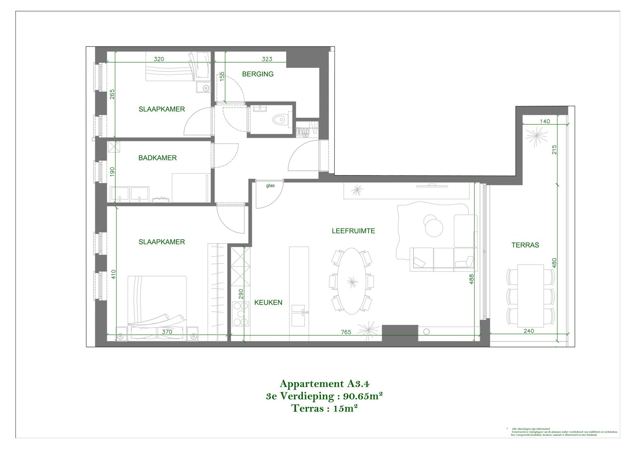 Mechelen  appartement A3.4 op 3de verdiep - foto 2