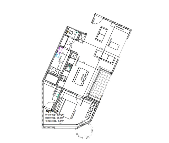 Gelijkvloers nieuwbouwappartement met terras en 1 slaapkamers - foto 4