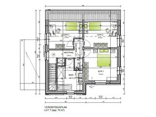 INDELING VAN DE WONING<br /><br />GELIJKVLOERS<br /><br />- Inkomhal- Gastentoilet- Leefruimte met open keuken- Trap naar boven- Berging/wasplaats- Carport<br />EERSTE VERDIEP<br /><br />- Nachthal met zolderluik- Apart toilet- Badkamer- 3 slaapkamers<br />ZOLDERVERDIEP<br /><br />- Zolderruimte<br />Afbeeldingen zijn steeds illustratief en contractueel niet bindend.<br /><br />De koper heeft deels nog inspraak in de stijl en afwerking van de woning voor zover deze zaken niet werden vastgelegd door vergunning of bestelling van materialen.<br /><br />TIP: Hoe sneller U beslist in de bouwfase, des te meer inspraak U heeft in de keuze van materialen en/of afwerking.<br /><br />ECO-uitvoering dat voldoet aan strenge energienormen.<br /><br />- Zonnepanelen- Doorgedreven isolatie- Warmtepomp i.p.v. gas- Vloerverwarming- Ventilatie D- Max. E-peil = 30- Elektriciteitsaansluiting : 3 fasen