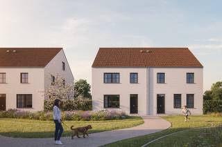 Halfopen bebouwing met 3 - 5 slaapkamers en een perceelsoppervlakte van 292 m². Deze woning is duurzaam ontworpen en haalt een E-peil van E20. Dankzij geothermie, zonnepanelen en doordachte architectuur woon je energiezuinig én comfortabel. Nevele Loveling biedt een ideale mix van rust en bereikbaarheid. De centrale groenzone en de autoluwe straten laten toe om hier rustig met je gezin in het groen te wonen. Op wandelafstand vind je dagelijkse voorzieningen zoals winkels, scholen en horeca. <br /><br />Interesse of vragen? Ga naar www.matexi.be/nevele of contacteer vrijblijvend onze sales consultant op 09 298 56 95.