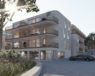 Nieuwbouwappartement op 2de verdieping in blok E van project Mienas aan het kerkplein in As. Dit appartement is als volgt ingedeeld: inkomhal, toilet, berging/technische ruimte, woonkamer opgedeeld in zithoek en eethoek met open keuken, via schuifraam toegang tot terras, 2 slaapkamers, badkamer. Via 1 slaapkamer kan je ook naar het terras. In de ondergrondse parkeergarage kan autostaanplaats en kelderberging aangekocht worden. De koper kan afwerking van vloer, keuken, badkamer en binnendeuren nog mee kiezen volgens budgetten die hiervoor voorzien zijn bij een leverancier aangeduid door de projectontwikkelaar.