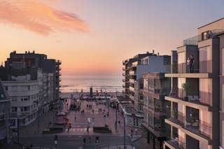 <strong>Residentie ZonZicht: Uw uitvalsbasis aan de Kust</strong><br /> <br />Ontdek residentie "ZonZicht", een stijlvol nieuwbouwproject in de Zeelaan te Koksijde, op slechts één minuut wandelen van het strand. Het gebouw, gekenmerkt door strakke lijnen en grote raampartijen, biedt maximaal lichtinval en een tijdloze architectuur. De hoge afwerkingsgraad en het gebruik van kwalitatieve materialen zorgen voor duurzaam wooncomfort. <br /> <br />Residentie "ZonZicht" is ideaal voor wie een comfortabele uitvalsbasis zoekt voor vakanties in Koksijde, met een uitstekende bereikbaarheid en nabijheid van het centrum en het gemeentehuis, waar tal van activiteiten plaatsvinden. Bovendien is dit project een sterke investering, met mogelijkheden voor zowel vakantie- als jaarverhuur.<br /><br />Indeling: Inkomhal met plaats voor vestiaire | Open en volledig uitgeruste keuken | Zonnige leefruimte uitgevend op westgericht balkon (6,33 m²) met zijdelings zeezicht | Berging met voorziening voor wasmachine | Badkamer met inloopdouche en lavabo in meubel | Afzonderlijk toilet met lavabo | 2 slaapkamers uitgevend op balkon achteraan (1,66 m²) | Private kelder | Gemeenschappelijke fietsenberging | Gemeenschappelijk vuilnislokaal.<br /> <br />Wonen in "ZonZicht" betekent genieten van comfort, stijl, en een ongeëvenaarde kustervaring.