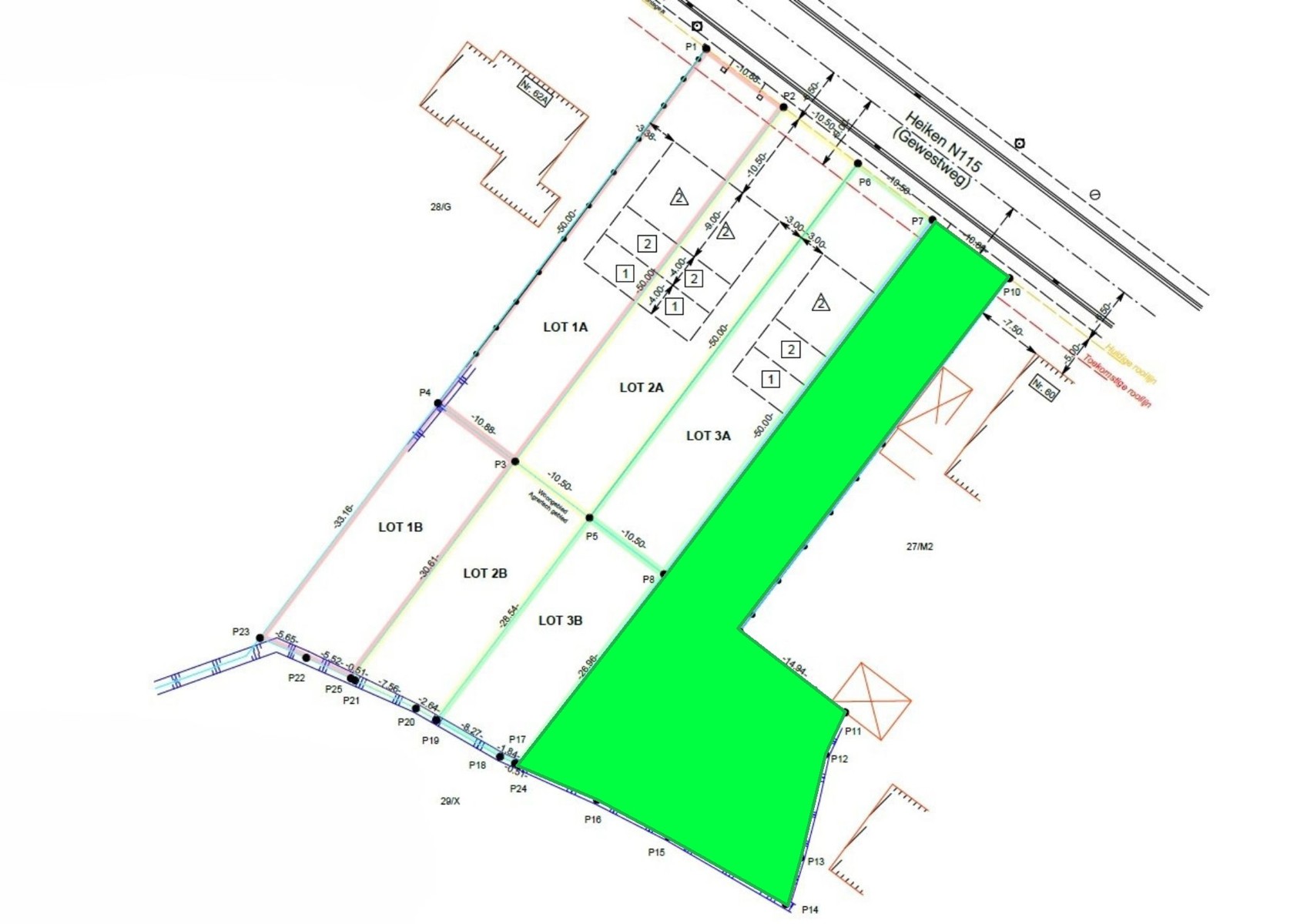 Bouwgrond voor halfopen bebouwing: 1.241 m² - foto 1