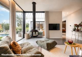 <strong>Unieke, af te werken architectenwoning gelegen in rustige, groen-agrarische omgeving in één van de mooiste wijken te Balen (Olmen), nabij Beverlo, Meerhout en Leopoldsburg. De villa biedt o.a. 4 à 6 ruime slaapkamers, 2 badkamers (waarvan één af te werken is), een uiterst lichtrijke, open leefruimte en een diepe, organisch ingerichte natuurtuin (met verschillende terrassen en verwarmd infinity-zwembad). Het geheel ligt op een perceel van ca. 2.001 m², uitzonderlijk gelegen nabij natuur (wandel- en fietsroutes) en achtergelegen agrarisch gebied. De abstracte woning ademt klasse, karakter, visie en rust. De woning met tuin is opgebouwd op verschillende niveaus, wat zorgt voor een speelse, open dynamiek. Pure materialen zoals zichtbeton, (padouk) hardhout, glas en aluminium staan centraal. De grote raampartijen halen de natuurlijke omgeving naar binnen en zorgen voor een fascinerende beleving van licht en ruimte. De villa is bovendien uiterst energiezuinig (zonnepanelen, CV-ketel WOLF (2021), warmtepomp, hoogrendementsbeglazing, etc.). Bepaalde ruimten dienen nog te worden geschilderd. Nabij scholen, openbaar vervoer en natuurreservaten (Keiheuvel & Nationaal Park Bosland). <br /><br /></strong><em>Gelijkvloers - eerste niveau</em><br /><br />Via de inkomhal met vestiairegedeelte en gastentoilet heeft u toegang tot de afzonderlijke praktijkruimte, de technische ruimte en waskamer. Het praktijkgedeelte is voorzien van wachtruimte. De hal leidt verder tot het privé-gedeelte (woonkamer, keuken, etc.). De leefruimte is verdeeld in een zitgedeelte (linkerzijde) met zwevende houtkachel, het eetgedeelte met achterliggende bureauruimte (centraal) en de open leefkeuken (rechterzijde). Deze leefruimte geniet van veel natuurlijk daglicht door de riante raampartijen die uitgeven op de diepe natuurtuin met verhoogd infinity-zwembad en vijverpartij. De keuken - met aansluitend ontbijtgedeelte - op hoogte is uitgerust met alle nodige kwaliteitstoestellen: inductievuur, heteluchtoven, Quooker, vaatwas, etc. (AEG, Faber, e.a.). Deze ruimte is evenwel verder af te werken.<br /><br />Via deze leefkeuken heeft u toegang tot de bijkeuken met extra gootsteen en inbouwkastruimte, alsook tot de zij-ingang (carport).<br /><br /><em>Bovenverdiep - tweede en derde niveau</em><br /><br />Op de bovenverdieping zijn er 3 ruime slaapkamers en een badkamer. De hoofdslaapkamer is voorzien van een eigen ensuite-badkamer (nog onafgewerkt) en een inloopdressing. Deze slaapkamer biedt een prachtig uitzicht op de tuin. De badkamer is voorzien van inloopdouche en toilet. De ingerichte zolderverdieping doet thans dienst als 4e slaapkamer maar kan perfect worden opgedeeld of worden gebruikt als multifunctionele ruimte (bv. hobbykamer).<br /><br /><em>Buiten- en tuingebeuren</em><br /><br />De woning biedt vooraan buitenparking op lavasteenkorrel. Parkeren kan zowel voor de woning als onder de carport in zichtbeton (met berging). Zowel in de voor- als achtertuin bevinden zich groenstructuren (hoge hagen, heesters en diverse typen grassen). De achtertuin is volledig aangelegd en ideeal georiënteerd op het oosten. De uitgestrektheid van deze tuin en de verschillende private terrassen zorgen ervoor dat u in verschillende tuindelen in alle sereniteit van zon of schaduw kan genieten. De natuurtuin is verder volledig omheind en organisch aangelegd. U vindt er naast verschillende heggen, bomen, heester en een aantal fruit- en notenbomen ook een infinity-zwembad (verwarmd én jetstream / tegenstroomsysteem). <br /><br /><span>Bijzonderheden</span>:<br /><span>- EPC van 93kWh/m²/jaar: energielabel A<br /></span>- Conforme elektrische keuring én asbestveilig<br />- Bew. opp. van maar liefst 347<span>m² (excl. kelder)</span><span><br /></span>- CV op aardgas en vloerverwarming<br />- Zonnepanelen en batterijklaar<br />- Riant perceel op oosten: 2.001<span>m²</span><br />- Renovatiejaar 2020-2024 - totaalrenovatie