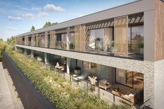 Ruim en functioneel: Met twee slaapkamers biedt dit type appartement meer ruimte als u behoefte heeft aan een extra kamer. De indeling is ruim en praktisch, met hoogwaardige afwerkingen en veel natuurlijk licht.<br /><br />Het appartement is uitgerust met een lucht/water-warmtepomp en zonnepanelen, waardoor je geniet van een lage energierekening. Met hoogwaardige afwerkingen bied dit appartement het perfecte evenwicht tussen comfort, stijl en duurzaamheid. Daarbij heeft u een ruim terras van 28m2 en heeft u dus de ideale plek om te wonen en te ontspannen. <br /><br />Interesse?