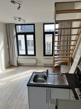 Gezellig wonen in het bruisende hart van Antwerpen én toch zeer rustig ?<br />Dit kan in deze duplex die volledig gerenoveerd is in 2023. Hier woon je centraal, maar toch in een zeer rustige straat. Op wandelafstand van de Groenplaats, Grote Markt, Scheldekaaien, winkels en gezellige Horeca. Openbaar vervoer vlakbij. Alles ligt letterlijk om de hoek.<br />Hoge plafonds, houten vloeren, ramen in de voor – en achtergevel geven je een ruimtelijk gevoel waarin je heerlijk thuiskomt.<br />Je komt binnen in de gezellige leefruimte, de open keuken is uitgerust met gasfornuis, dampkap, oventje, grote ijskast en diepvries. Eet - en zithoek lopen naadloos in elkaar over tot één sfeervol geheel. Op de bovenste verdieping is er één slaapkamer met plaats voor een dubbel bed, kast en lage kasten met een adembenemend uitzicht op de kathedraal !<br />Ruime badkamer met douche, wc, lavabomeubel en plaats voor wasmachine. Gordijnen en verlichting aanwezig. <br /><br />Maandelijkse kost 40 euro <br />Eventueel gemeubeld