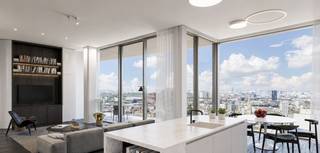 Dit afgewerkte Serenity-appartement op de 24e verdieping combineert 146 m² woonoppervlakte met 2 slaapkamers en 2 badkamers. De hoogwaardige afwerking en royale raampartijen creëren een verfijnd interieur waarin licht en uitzicht centraal staan. Een exclusieve, instapklare stadsresidentie op een iconische locatie in hartje Antwerpen.