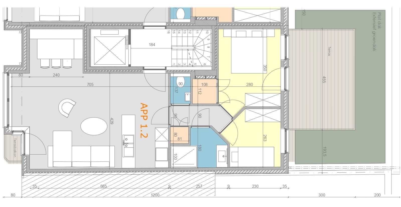 Appartement met 2 slaapkamers en extra groot terras te Heist - foto 4