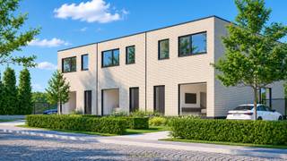 UITERST ENERGIE-EFFICIËNTE NIEUWBOUWWONING met luxueuze afwerking en UITZONDERLIJK LAAG E-PEIL (E-15), gelegen aan de iconische Katteberg in Oudenaarde. Deze stijlvolle houtskeletbouwwoningen combineren TOEKOMSTGERICHT BOUWEN MET EEN HOOG WOONCOMFORT EN EEN INDRUKWEKKEND LAGE ENERGIEKOST. Dankzij het INNOVATIEVE BOUWPROCES geniet je van een instapklare woning van 144 m², voorzien van een duurzame warmteoplossing met LUCHT-LUCHT WARMTEPOMP, 14 ZONNEPANELEN EN EEN GEAVANCEERD D+ VENTILATIESYSTEEM MET WARMTERECUPERATIE. De HOUTSKELETSTRUCTUUR staat garant voor een UITMUNTENDE ISOLATIE, SNEL EN DROOG BOUWEN, een gezond binnenklimaat en een KLEINERE ECOLOGISCHE VOETAFDRUK. Elke woning beschikt over een lichtrijke leefruimte, een volledig uitgeruste DESIGNKEUKEN MET MIELE-TOESTELLEN, drie slaapkamers, een EXTRA BUREAU of berging en een badkamer met zowel bad als inloopdouche. Met een regenwatersysteem dat automatisch omschakelt en een SNELLE OPLEVERING ben je verzekerd van efficiënt wonen. Deze energiezuinige parels liggen op wandelafstand van het centrum van Oudenaarde, scholen, winkels en NATUURGEBIED BOS ’T ENAME<br /><br /><u>Kijkwoning te bezichtigen in Merelbeke!</u><br /><br />De weergegeven prijs is exclusief: registratierechten, BTW, tuinaanleg, verfwerken en privatieve aansluitingskosten.<br /><br />Adres: Katteberg 98-100-102 te Ename (Oudenaarde)