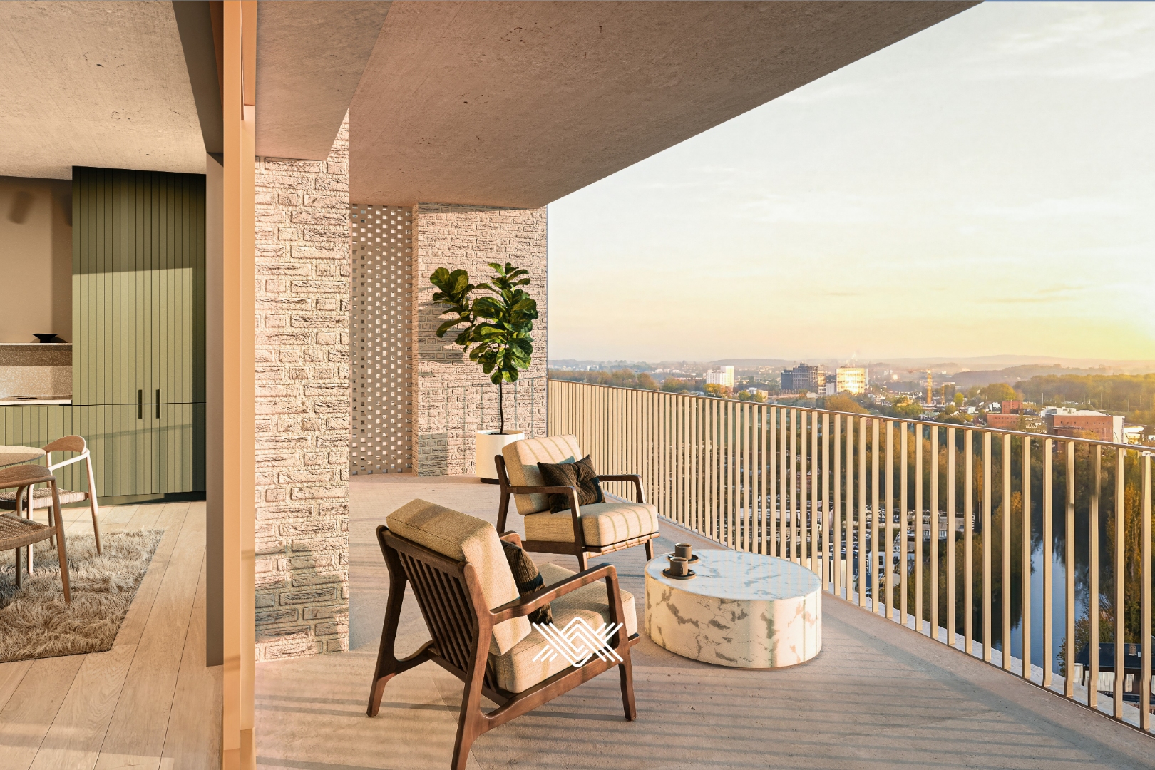 Drieslaapkamerappartement met terras en zicht op de Leie - foto 1