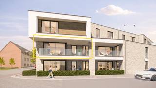 APPARTEMENT 1.3 (Verdieping 1)<br />- Opp. app.: 95 m²<br />- Terras: 17 m²<br /><br />INDELING:<br />Gemeenschappelijk inkomhal met trap en lift.<br />Inkomhal, toilet, ruime woonkamer met open keuken, overdekt terras (17 m²), 2 slaapkamers, badkamer en berging/wasplaats.<br /><br />BIJKOMENDE INFO:<br />- Warmtepomp L/W met vloerverwarming- en koeling.<br />- Performant ventilatiesysteem voor een aangenaam binnenklimaat.<br />- Zonnepanelen.<br />- Lift aanwezig.<br />- Topligging vlakbij het centrum.<br />- Afwerking naar eigen smaak volgens lastenboek.<br />- Bij ieder appartement dient een inpandige parking met kelderberging naar keuze te worden aangekocht. De prijs voor een parking met bijhorende berging bedraagt € 22.000,-.<br />- Dit project komt in aanmerking voor de toepassing van het verlaagde BTW-tarief van 6% voor wie aan de wettelijke voorwaarden voldoet. Ook investeerders kunnen van deze aantrekkelijke maatregel genieten.<br /><br />INFORMEER NAAR DE VERKOOPSBROCHURE OP ONS KANTOOR.