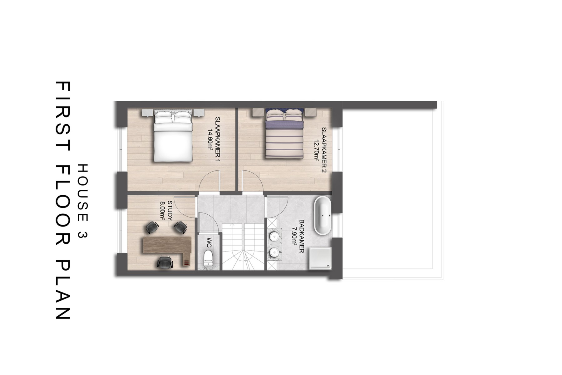 Nieuwbouwwoning met 5 slaapkamers en 1 badkamer. - foto 5