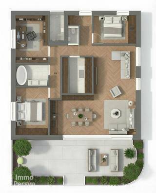 <strong>Appartement A3.02 is een van de 4 exclusieve penthouses met een oppervlakte van 118 m². Het terras heeft maar liefst een oppervlakte van 37m²!<br />Het appartement omvat 3 slaapkamers.</strong><br /><br />Welkom bij Vièra, een uniek woonproject aan de rand van Zichem, waar rust, ruimte en natuur samenkomen.<br /><br />Grenzend aan het uitgestrekte natuurgebied bij de Demerbroeken, biedt dit appartement jou een uitzonderlijke woonkwaliteit op een toplocatie. Hier woon je in harmonie met de natuur, op wandelafstand van het centrum én omgeven door een open landschap.<br /><br />Dit 3-slaapkamer appartement werd ontworpen met oog voor ruimte en licht. Grote raampartijen brengen het buitengevoel naar binnen, terwijl de doordachte indelingen zorgen voor maximaal wooncomfort. Het appartement beschikt over een ruim terras en is afgewerkt met duurzame, hoogwaardige materialen die klasse en verfijning uitstralen.<br /><br />Of je nu op zoek bent naar een eerste woning, een comfortabele thuis of een slimme investering – dit project biedt een unieke kans op een leven in stijl, dicht bij de natuur.<br /><br />In totaal worden er 28 appartementen gerealiseerd in 2 gebouwen. Ondergronds bevinden er zich 28 staanplaatsen (voorzien voor het laden van elektrische wagens) en 28 kelderbergingen.<br /><br /><u><strong>Prijsopbouw:</strong></u>
<ul>
<li>Grondwaarde: € 79.000,00</li>
<li>Constructiewaarde: € 376.000,00</li>
</ul>
<u><strong>Optioneel:</strong></u><br /><strong>Autostaanplaats:</strong>
<ul>
<li>Grondwaarde: € 4000,00</li>
<li>Constructiewaarde: € 23.500,00</li>
</ul>
<strong>Kelderberging:</strong>
<ul>
<li>Grondwaarde: € 1400,00</li>
<li>Constructiewaarde: € 5100,00</li>
</ul>
<br />Interesse? Neem dan snel contact op met Steffi via steffi@immopersyn.be of via de 0467 03 54 04 voor meer informatie.