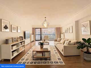 Looking for an ideally located 3 bedroom apartment? Be sure to read on!This apartment is located in the 'De Speyetoren' residence and has a beautiful view of the Broel Towers. Layout: 1st floor:- bright living space (36m²)- kitchen with fridge, ceramic hob, oven and dishwasher- three bedrooms (9m², 9m² and 12m²)- bathroom with bath/shower- toilet- storage room with connection for washing machine (3.5m²)advantages:- good location- favourable EPC (energy label B)- covered parking space included- private basement storageOverall:- immediately available- syndic flat rate: €50.00/month- private hot water &amp; heating commission: € 75.00/monthRequest a quick visit at www.dewaele.com!