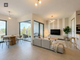 Project Kolenkaai staat voor wonen in alle comfort en stijl met zicht op het water. De kwalitatieve en hedendaagse afwerking met oog voor detail zie je én voel je elke dag. Voor Kolenkaai werd een Energy Service Company (ESCO) opgericht. Daarmee passen we innovatieve en duurzame hernieuwbare-energietechnieken toe. Zo worden de gebouwen verwarmd en passief gekoeld met warmtepompen die hun energie onder andere uit een BEO-veld halen.<br /><br />Het appartement bevindt zich op de tweede verdieping en geniet van een aangename lichtinval. De leefruimte met open keuken die is uitgerust met een keramische kookplaat, combi-oven, koelkast met diepvriesvak en vaatwasser. Vanuit de leefruimte heeft u toegang tot het terras, waar u in alle rust kunt genieten van het buitenzijn met zicht op het water.<br /><br />Verder beschikt het appartement over 1 slaapkamer, een berging met aansluiting voor een wasmachine, een badkamer met douche en een afzonderlijk gastentoilet.<br /><br />Indeling: <br />- Lichtrijke woonkamer en eetkamer<br />- Open keuken met berging<br />- 1 slaapkamer<br />- Badkamer met inloopdouche<br />- Toilet<br />- Terras<br />- Autostaanplaats<br /><br />Algemeen:<br />- Huurprijs: € 975,00/maand<br />- Provisie gemeenschappelijke delen: € 75,00/maand<br />- Provisie eigen verbruik (verwarming/koeling/water): €100,00/maand<br />- Beschikbaarheid: 01/11/2026<br />- Uiterst energiezuinig: voorzien van vloerverwarming én passieve koeling (geothermie)<br />- Volledig geschilderd bij intrede<br />- Noord-West georiënteerd - middag en avondzon <br /><br /><br />De snelste manier om een bezoek te brengen aan dit pand? Vraag je bezoek aan via de roze knop op onze website (www.dewaele.com) en je wordt gecontacteerd door onze verhuurexpert.<br /><br />Telefonisch kunnen er geen afspraken gemaakt worden. Bij andere vragen kun je ons telefonisch contacteren via 050 444 999.<br /><br />Deze AI-visualisaties zijn bedoeld als inspiratie. Er werd geen rekening gehouden met technische specificaties, stedenbouwkundige voorschriften of de concrete mogelijkheden tot realisatie.