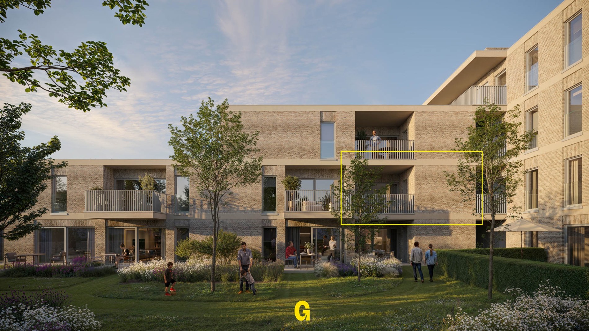 Nieuwbouwappartement op de 1ste verdieping met 2 slaapkamers en terras uitgevend op de tuin, in res. de Boomgaard vlakbij het centrum van Hoeselt - foto 1