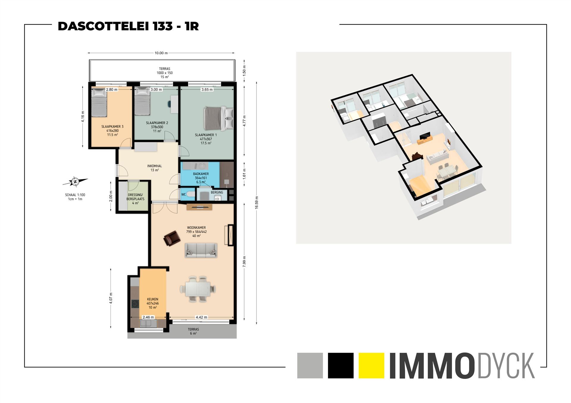 Zeer verzorgd appartement met 3 slaapkamers, 2 terrassen en 2 garageboxen (opt.) - foto 2