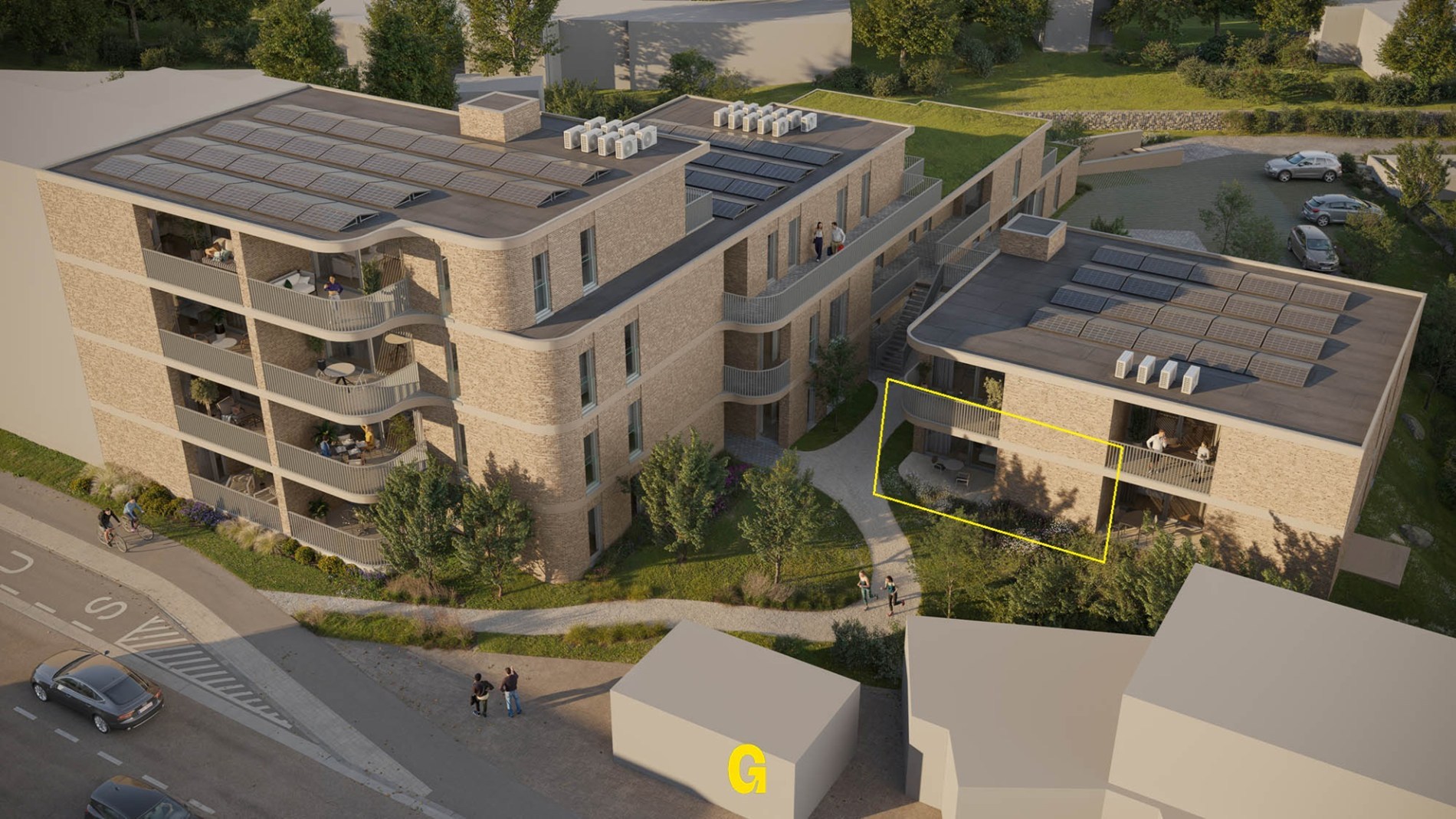 Nieuwbouwappartement op het gelijkvloers met 2 slaapkamers en zuidgericht terras in res. de Boomgaard vlakbij het centrum van Hoeselt - foto 3