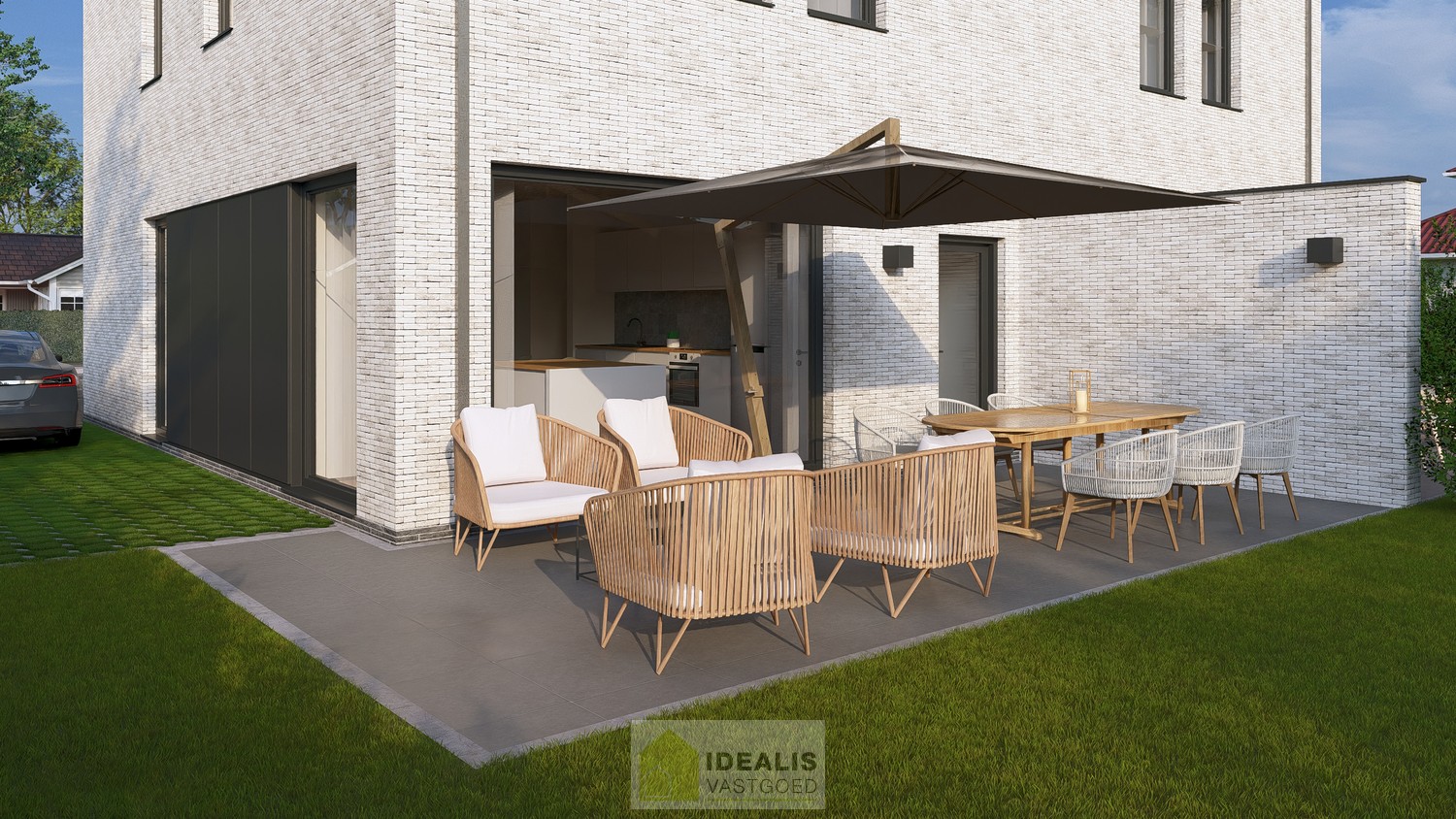 PRACHTIGE NIEUWBOUWWONING (GRONDAANDEEL €156.000 + 12% REGISTRATIERECHTEN EN CONSTRUCTIE €284.000 + 21% BTW) MET EEN HEERLIJK LICHTRIJKE WOONKAMER MET OPEN KEUKEN, RUIME BERGING, 3 SLAAPKAMERS - foto 4