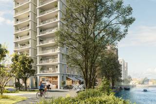 <strong>LANCERING NIEUWE FASE VAN LIV DE MOLENS</strong><br /><br />Dit comfortabele appartement van 114 m² op het zesde verdiep beschikt over een inkomhal met plaats voor een vestiairekast, een gastentoilet, een lichtrijke eet- en leefruimte, een open keuken, een praktische bergruimte, twee slaapkamers, een badkamer voorzien van een ligbad, een toilet en een dubbele wastafel en een tweede badkamer uitgerust met een douche en een wastafel. Daarnaast heeft het appartement ook een noordwestelijk georiënteerd terras van 23 m² uitkijkend richting de Leie. Het appartement is gelegen in de derde fase van Liv de Molens, een succesvol residentieel nieuwbouwproject langs de Leie in het hart van Deinze. De Noorse architect, Reiulf Ramstad, ontwierp een uitzonderlijk project met veel aandacht voor de zichten en lichten en dit langs het water, omringd door groen.<br /><br />Liv De Molens noemen we een ‘vijf-minutenstad’, waar alles wat u nodig heeft, op slechts vijf minuten wandelen ligt. De projectsite van maar liefst 2,2 hectare biedt een dynamische mix van wonen, handel, horeca, sport en recreatie en dit met een groene corridor als verbindende factor.<br /><br />Verlaagd BTW-tarief van 6% mogelijk op de volledige constructiewaarde, nu ook voor investeerders.<br /><br />Benieuwd naar het volledige aanbod in dit nieuwbouwproject, op een historische locatie in Deinze? Een persoonlijke, vrijblijvende afspraak kan via guillian@landbergh.be of 09 278 78 79